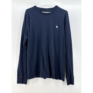 Abercrombie & Fitch Logo Sleep Shirt Mens‎ Long Sleeve Blue/White Size Large